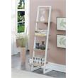 Convenience Concepts Designs2Go Four-Tier Ladder Bookshelf in White Metal Frame