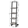 Convenience Concepts Designs2Go Four-Tier Ladder Bookshelf in Espresso Metal