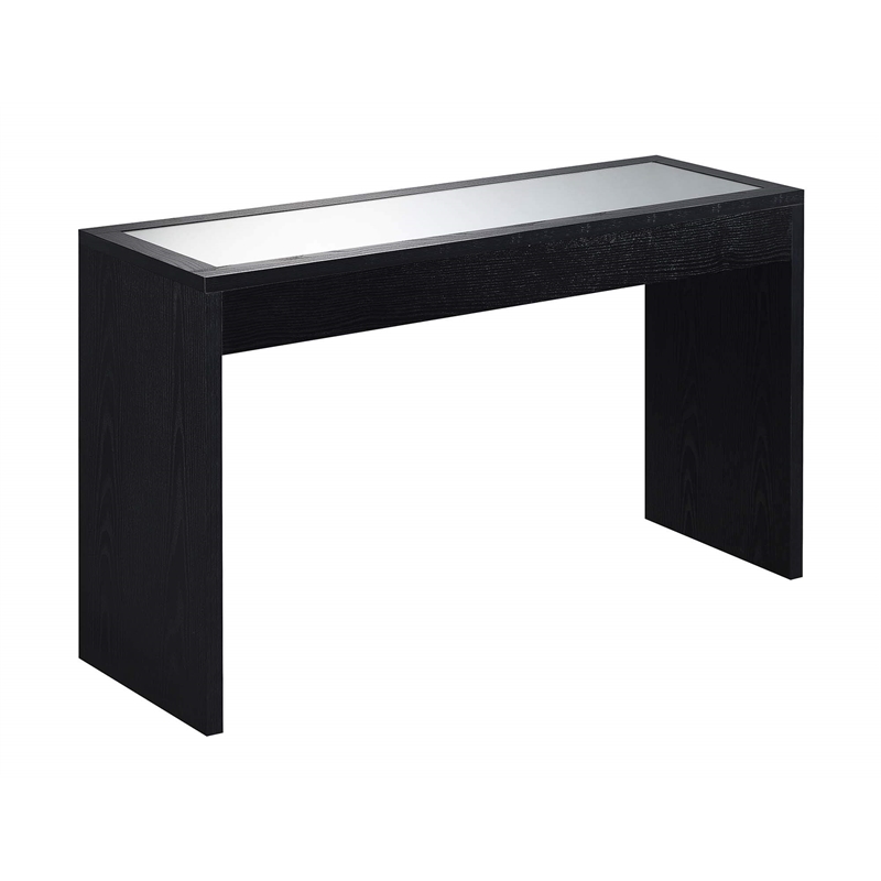 Convenience Concepts Northfield Mirrored Console Table in Black Wood Finish
