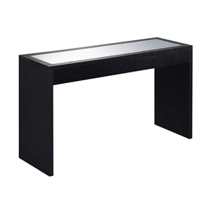 Convenience Concepts Northfield Mirrored Console Table in Black Wood Finish