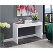 Convenience Concepts Northfield Mirrored Console Table in White Wood Finish