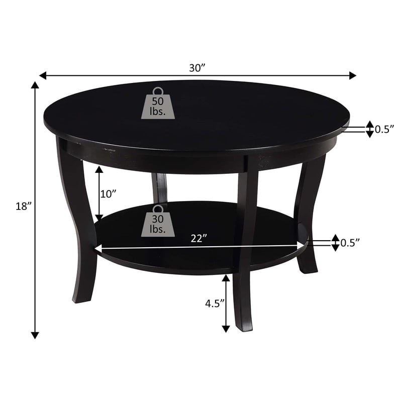 Convenience Concepts American Heritage Round Coffee Table 30