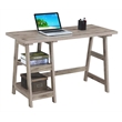Convenience Concepts Designs2Go Trestle Desk in Driftwood Wood Finish