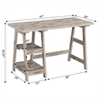 Convenience Concepts Designs2Go Trestle Desk in Driftwood Wood Finish