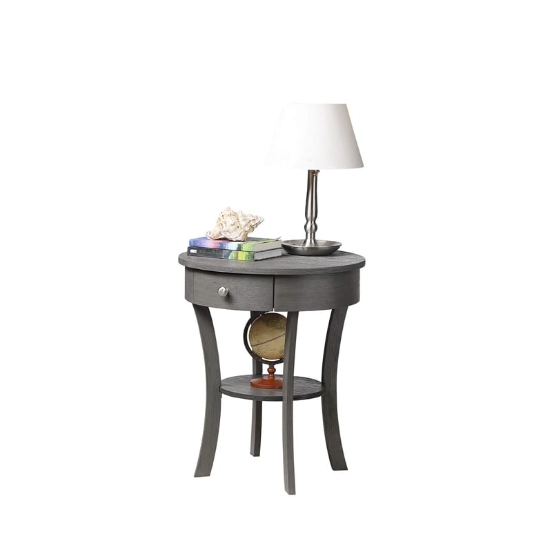 Convenience Concepts Classic Accents Schaffer End Table in Gray Wood Finish