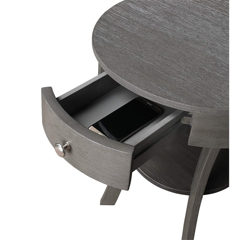Convenience Concepts Classic Accents Schaffer End Table in Gray Wood Finish
