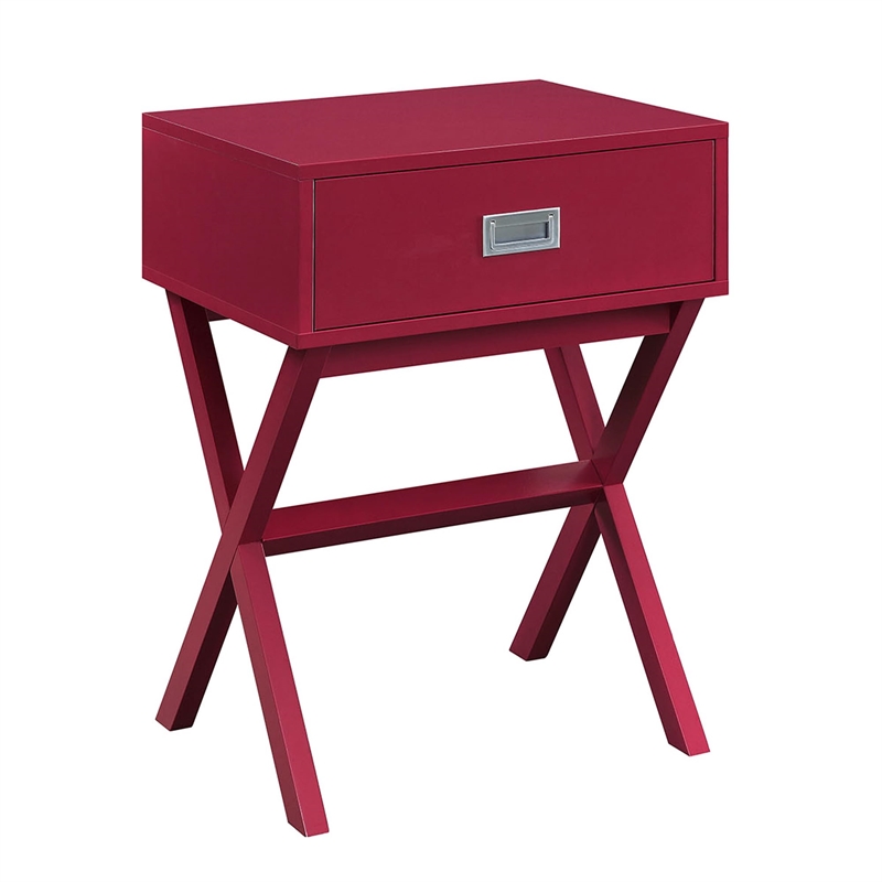 Convenience Concepts Designs2Go Landon End Table in Red Wood Finish