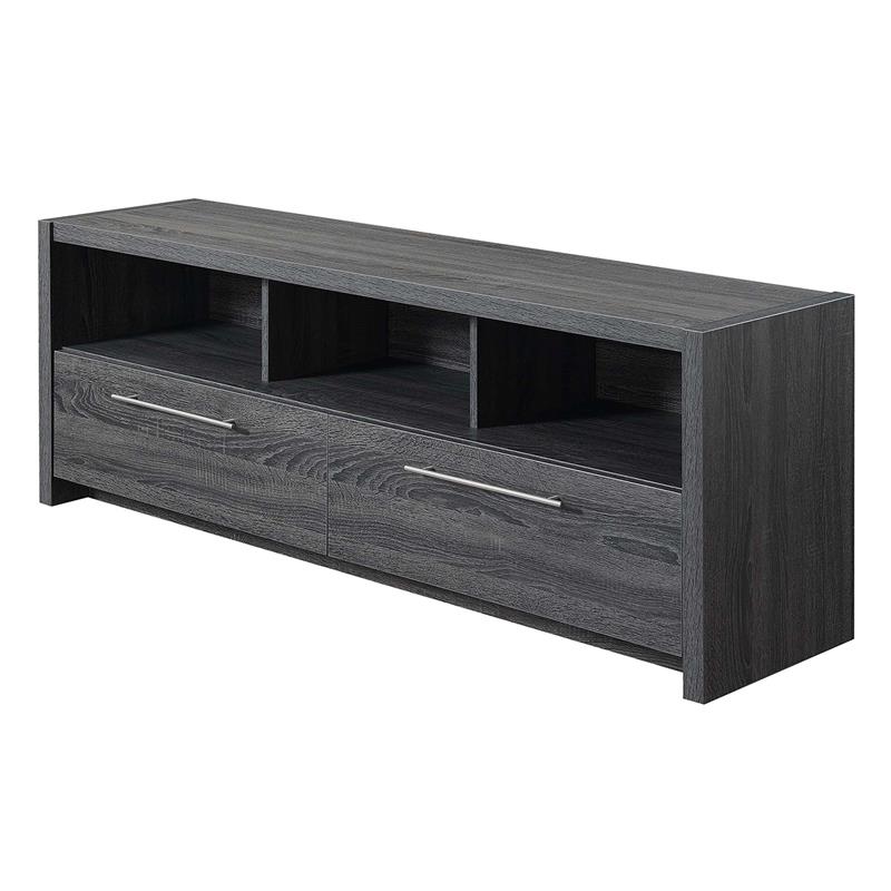 Newport Marbella 60-inch TV Stand with Cabinets and Shelves in Gray Wood Finish