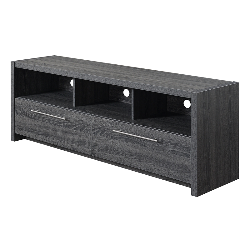Newport Marbella 60-inch TV Stand with Cabinets and Shelves in Gray Wood Finish