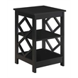 Convenience Concepts Diamond Square End Table in Black Wood Finish