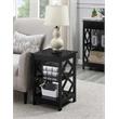 Convenience Concepts Diamond Square End Table in Black Wood Finish