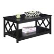 Convenience Concepts Diamond Wood Coffee Table in Black Wood Finish