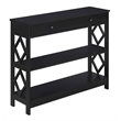 Convenience Concepts Diamond One-Drawer Console Table in Black Wood Finish