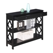 Convenience Concepts Diamond One-Drawer Console Table in Black Wood Finish