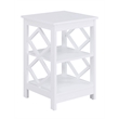 Convenience Concepts Diamond Square End Table in White Wood Finish
