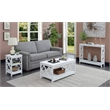 Convenience Concepts Diamond Square End Table in White Wood Finish