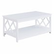 Convenience Concepts Diamond Rectangular Coffee Table in White Wood Finish