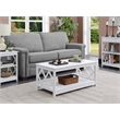 Convenience Concepts Diamond Rectangular Coffee Table in White Wood Finish
