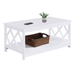 Convenience Concepts Diamond Rectangular Coffee Table in White Wood Finish