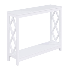 Convenience Concepts Diamond Console Table in White Wood Finish