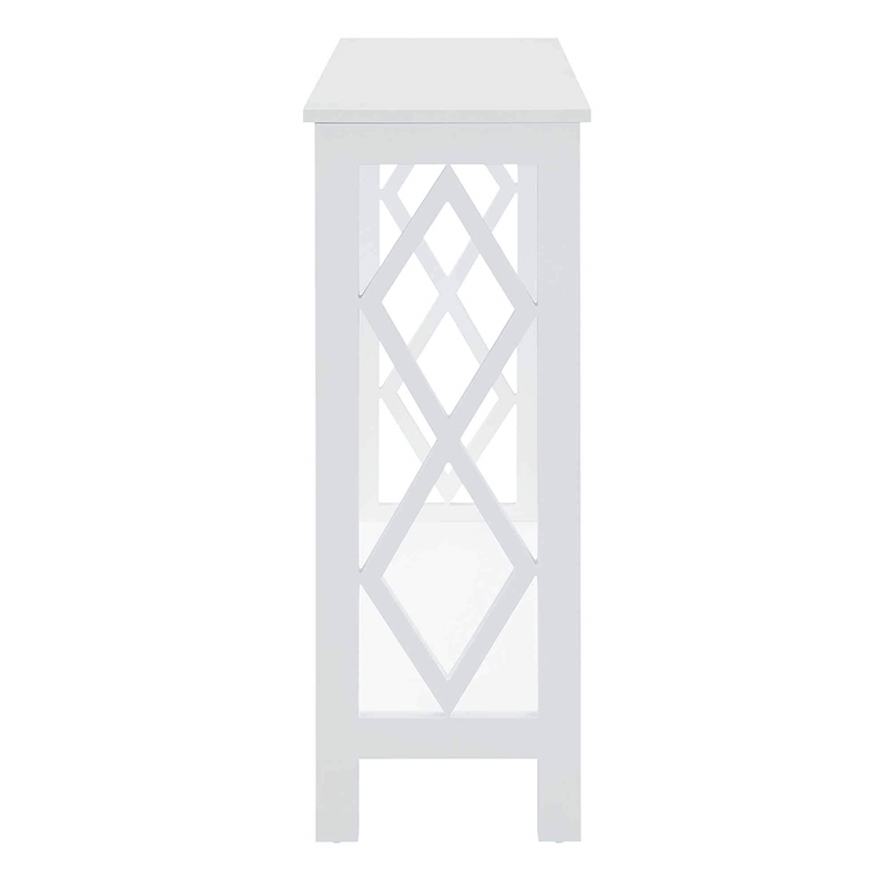 Convenience Concepts Diamond Console Table in White Wood Finish