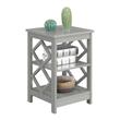 Convenience Concepts Diamond Square End Table in Gray Wood Finish