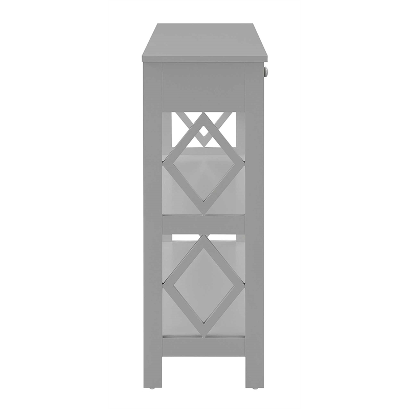 Convenience Concepts Diamond One-Drawer Console Table in Gray Wood Finish