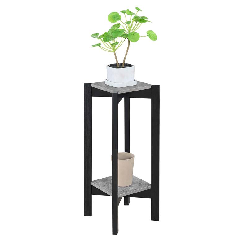 Convenience Concepts Planters & Potts Deluxe Square Plant Stand in Gray Wood