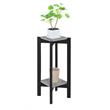 Convenience Concepts Planters & Potts Deluxe Square Plant Stand in Gray Wood