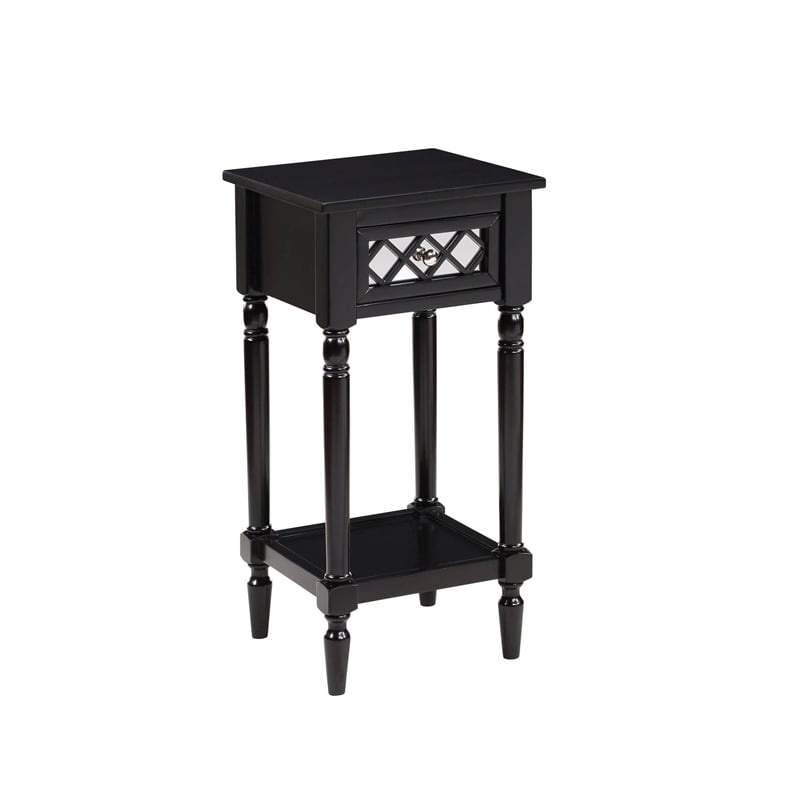 Convenience Concepts French Country Khloe Deluxe Accent Table in Black Wood