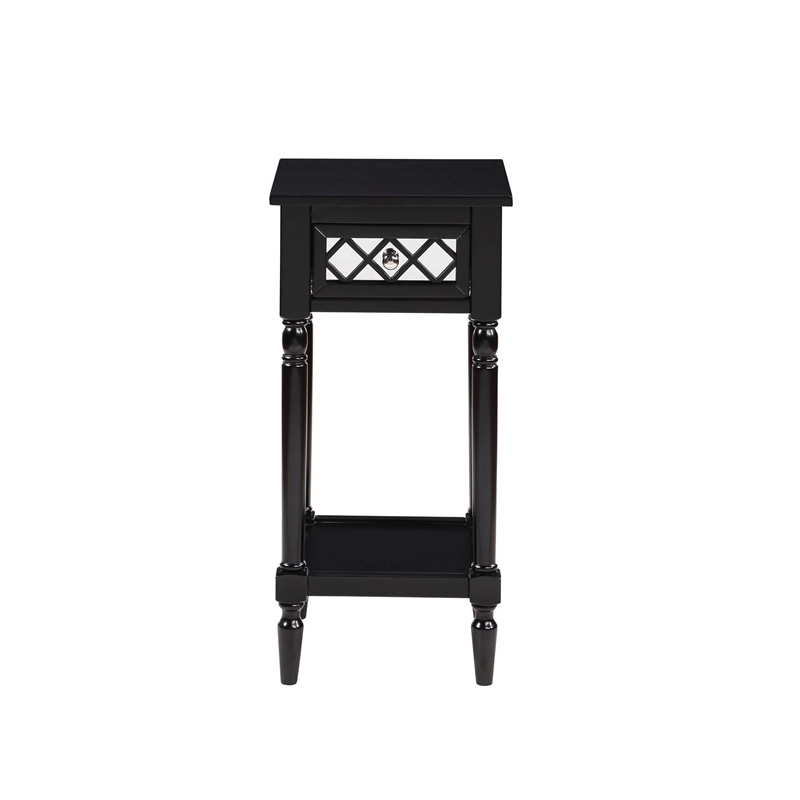 Convenience Concepts French Country Khloe Deluxe Accent Table in Black Wood