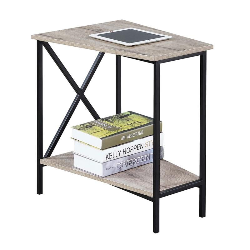 Convenience Concepts Tucson Wedge End Table in Driftwood Finish