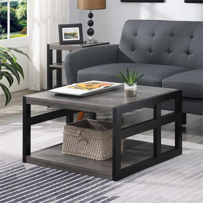 Convenience Concepts Monterey Square Coffee Table in Gray Wood Finish