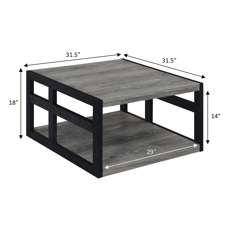 Convenience Concepts Monterey Square Coffee Table in Gray Wood Finish
