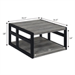 Convenience Concepts Monterey Square Coffee Table in Gray Wood Finish