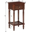 Convenience Concepts French Country Khloe Accent Table in Mahogany Wood Finish