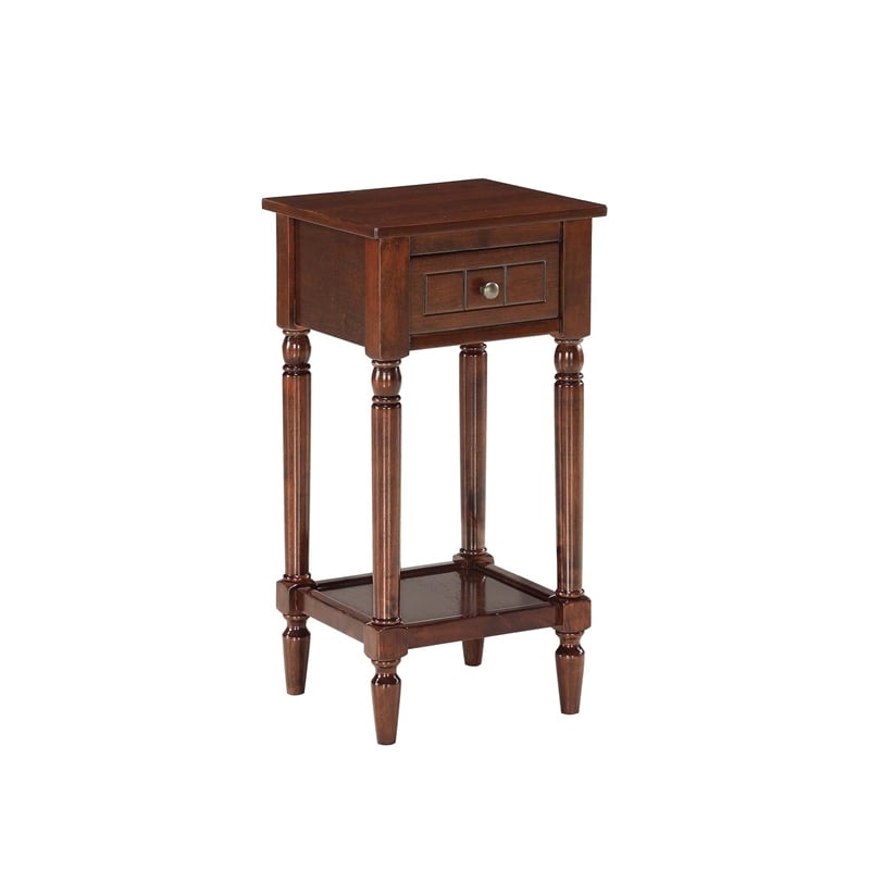 Convenience Concepts French Country Khloe Accent Table in Mahogany Wood Finish