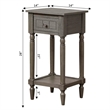 French Country Khloe Accent Table in Grainy Gray Wood Finish