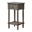 French Country Khloe Accent Table in Grainy Gray Wood Finish