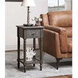 French Country Khloe Accent Table in Grainy Gray Wood Finish