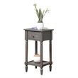 French Country Khloe Accent Table in Grainy Gray Wood Finish