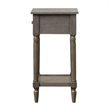 French Country Khloe Accent Table in Grainy Gray Wood Finish
