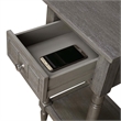 French Country Khloe Accent Table in Grainy Gray Wood Finish