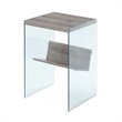 Convenience Concepts Soho End Table in Driftwood Finish and Glass Sides
