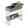 Convenience Concepts SoHo Electric Flip Top End Table in Gray Wood Finish
