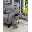 Convenience Concepts SoHo Electric Flip Top End Table in Gray Wood Finish