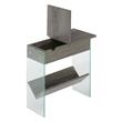 Convenience Concepts SoHo Electric Flip Top End Table in Gray Wood Finish