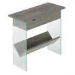 Convenience Concepts SoHo Electric Flip Top End Table in Gray Wood Finish