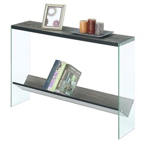Convenience Concepts SoHo V Console Table in Gray Wood Finish