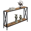 Convenience Concepts Tucson Black Metal Console Table in Multi-Color Wood Finish